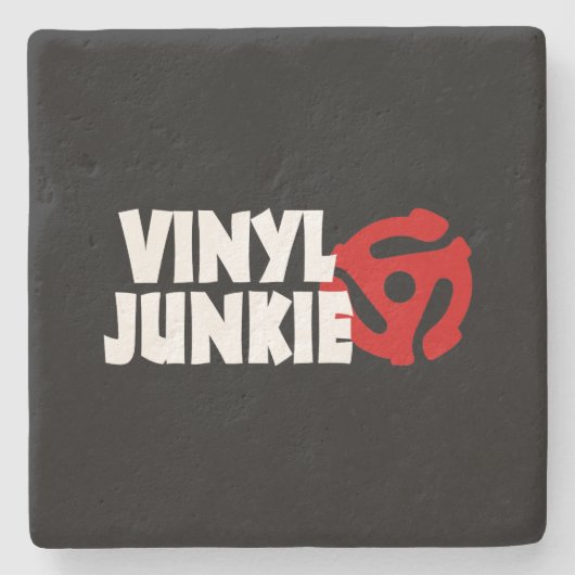 Vinyl Junkie Steinuntersetzer (Vorderseite)