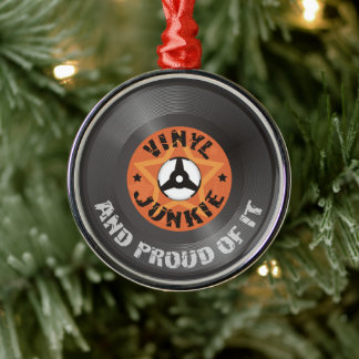 Vinyl Junkie - und stolz darauf Ornament Aus Metall
