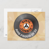 Vinyl Junkie - und stolz darauf Postkarte (Vorne/Hinten)