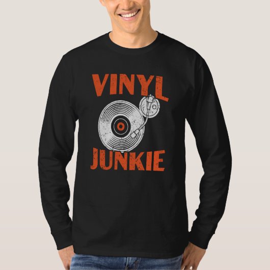 Vinyl Junkie Vinyl Record Player Music 1 T-Shirt (Vorderseite)