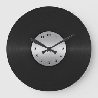 Vinyl-Look LP-Aufzeichnung Große Wanduhr
