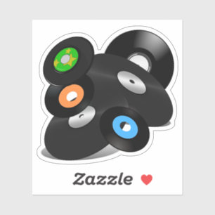 Vinyl-Look LP-Platten Aufkleber