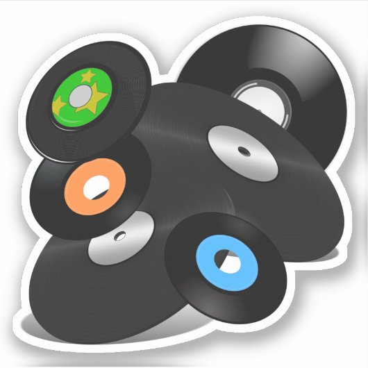 Vinyl-Look LP-Platten Aufkleber (Vorderseite)