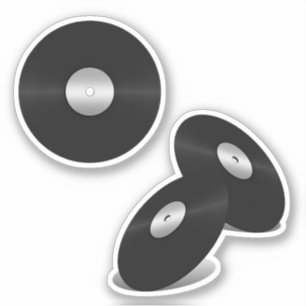 Vinyl-Look LP-Platten Aufkleber