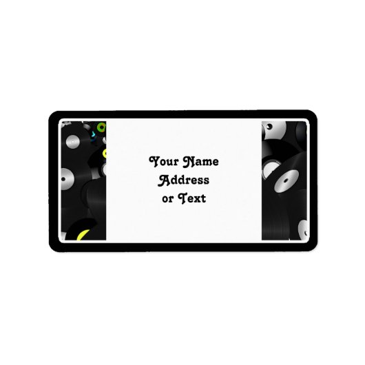 Vinyl-Look LP Record Adressaufkleber (Vorne)