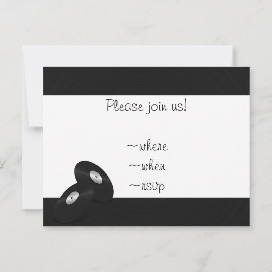 Vinyl-Look LP Record Einladung (Rückseite)