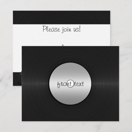Vinyl-Look LP Record Einladung (Vorne/Hinten)