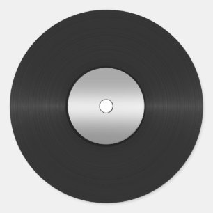 Vinyl-Look-LP-Schallplatte Runder Aufkleber