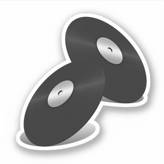 Vinyl-Look-LP-Schallplatten Aufkleber (Vorderseite)