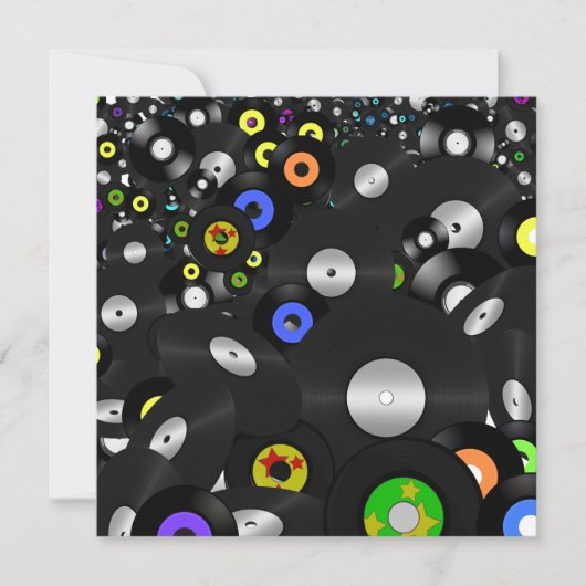 Vinyl-Look Platten - LP und 45 Einladung (Vorderseite)