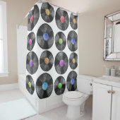 Vinyl LP Platten Retro Illustration Duschvorhang (Beispiel)