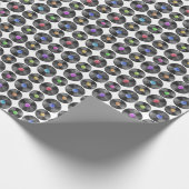 Vinyl LP Platten Retro Illustration Geschenkpapier (Ecke)