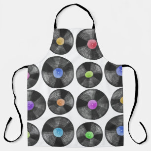 Vinyl LP Platten Retro Illustration Schürze