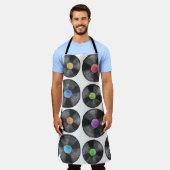 Vinyl LP Platten Retro Illustration Schürze (Getragen)