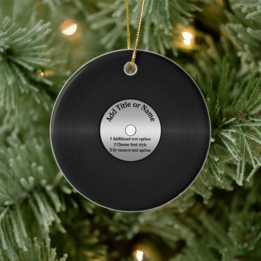 Vinyl LP Record Background Keramik Ornament (Baum)