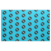 Vinyl LP Record über blaues Muster Stoff (Fat Quarter (45,7 x 55,9 cm))