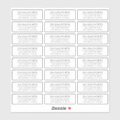 Vinyl Moderne Schwarz-Weiß-Rücksendeadresse Aufkleber (Blatt)