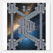 Vinyl Modular Space Station Map für Battletech Tapete (Vorderseite)
