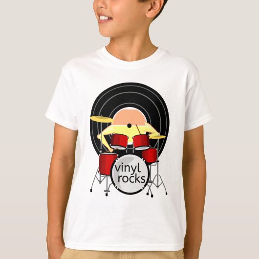 Vinyl music drums T-Shirt (Vorderseite)