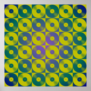Vinyl music Platten Pop Art Square Poster