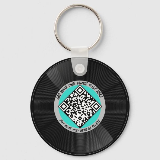 Vinyl | Musician DJ | QR-Code Schlüsselanhänger (Vorderseite)