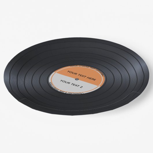 Vinyl Pappteller (Schrägansicht)