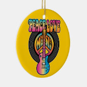 Vinyl Peace Liebe Music Keramik Ornament (Rechts)