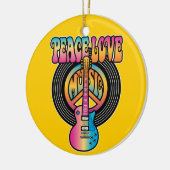 Vinyl Peace Liebe Music Keramik Ornament (Links)