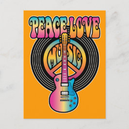 Vinyl Peace Liebe Music Postkarte