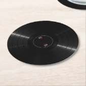 Vinyl Platte Runder Pappuntersetzer (Angewinkelt)