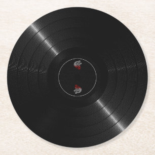 Vinyl Platte Runder Pappuntersetzer