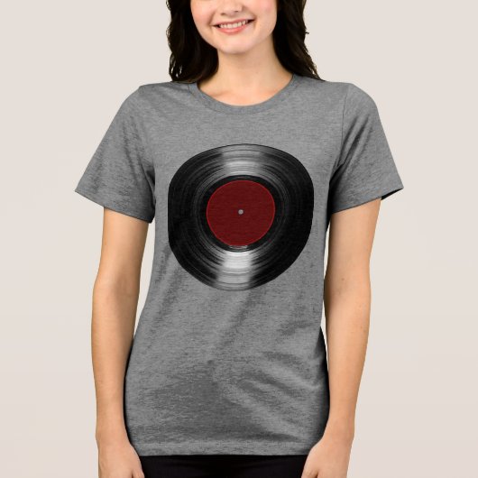 Vinyl Platte Tri-Blend Shirt (Vorderseite)