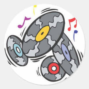 Vinyl-Platten der alten Schule Runder Aufkleber