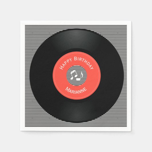 Vinyl Platten Design Paper Napkins Serviette (Vorderseite)