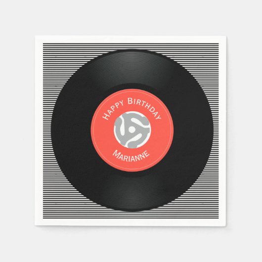 Vinyl Platten Design Paper Napkins Serviette (Vorderseite)