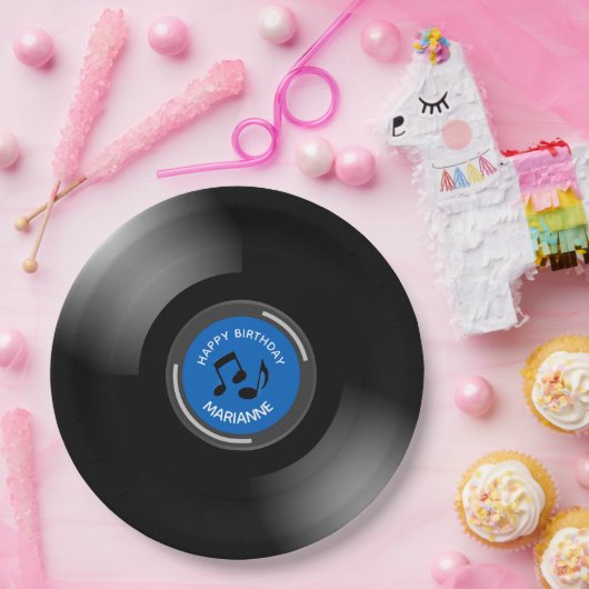Vinyl Platten Design Paper Teller (Party)