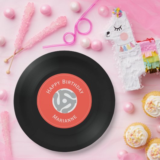 Vinyl Platten Design Paper Teller (Party)