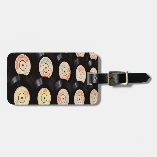 Vinyl-Platten Hintergrund Gepäckanhänger (Vorderseite horizontal)