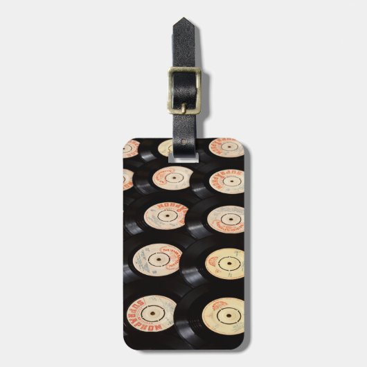 Vinyl-Platten Hintergrund Gepäckanhänger (Vorderseite vertikal)