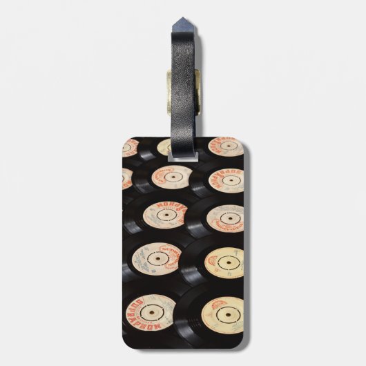 Vinyl-Platten Hintergrund Gepäckanhänger (Rückseite vertikal)