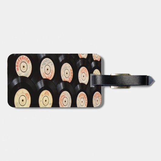 Vinyl-Platten Hintergrund Gepäckanhänger (Rückseite horizontal)