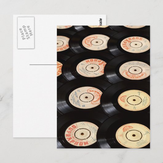 Vinyl-Platten Hintergrund Postkarte (Vorne/Hinten)