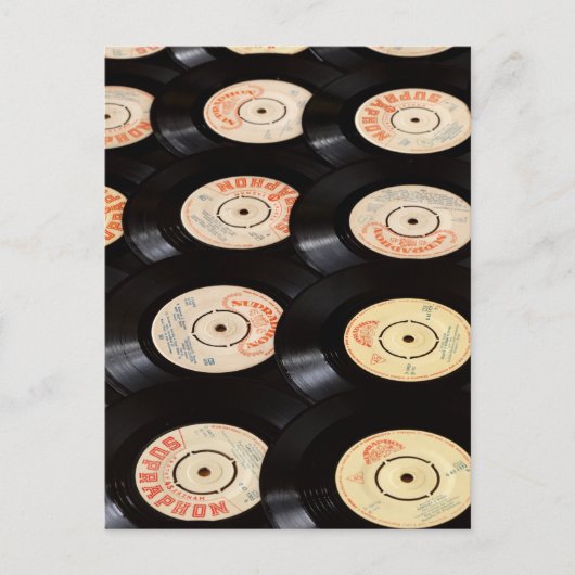 Vinyl-Platten Hintergrund Postkarte (Vorderseite)