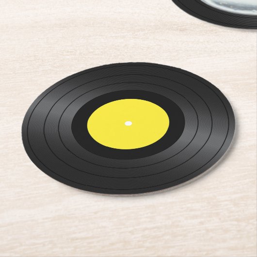 Vinyl Platten Images Round Paper Untersetzer (Angewinkelt)