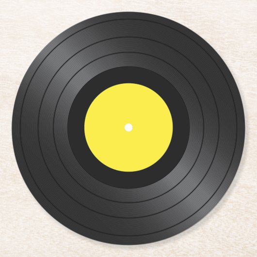 Vinyl Platten Images Round Paper Untersetzer (Vorderseite)