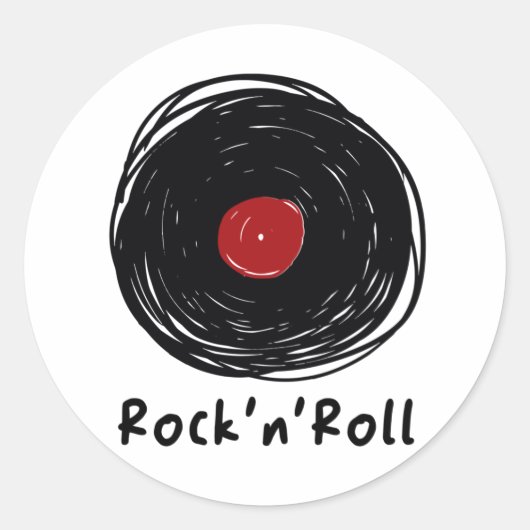 Vinyl Platten Lover Collector Rock'n'Roll Runder Aufkleber (Vorderseite)