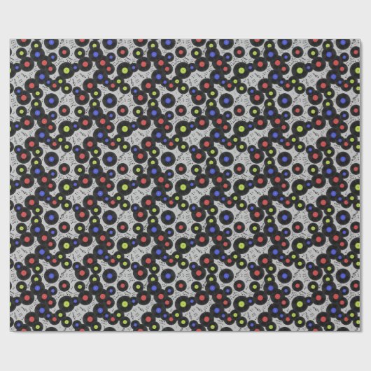 Vinyl-Platten: Muster der Musiknote Geschenkpapier (Flach)