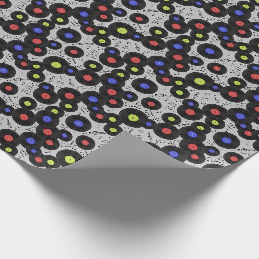 Vinyl-Platten: Muster der Musiknote Geschenkpapier (Ecke)