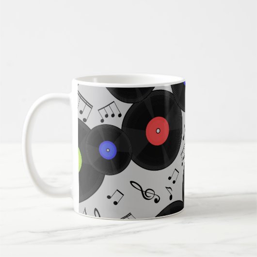 Vinyl-Platten: Muster der Musiknote Kaffeetasse (Links)