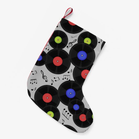 Vinyl-Platten: Muster der Musiknote Kleiner Weihnachtsstrumpf (Vorderansicht (hängend))